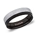 Valentine Gift : 6 mm Peora Satin Finish Two Tone IP Black Stripe Titanium Ring Band for Men TR118 RS.425.00