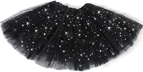 Fairy Princess Sparkle Black Tutu - 3 Layer Tulle Tutu with Silver Stars - Fairy Tutu, Ballet Tutu, Fancy Dress, Dance Tutu