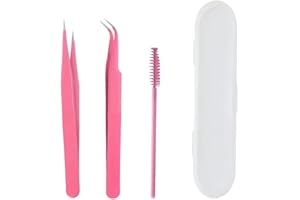 AEUEZXX Kit de pinces à épiler en acier inoxydable 2 pièces multifonction brosse à cils bricolage nail art artisanat