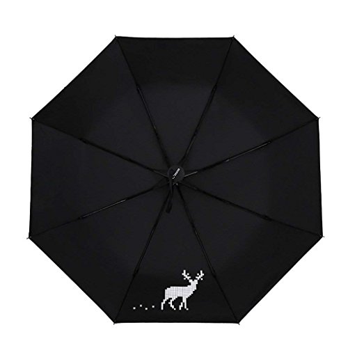 Preisvergleich Produktbild IG Rotwild-Schwarz-Regenschirm-Sonnenreg... Doppelzweck-faltender Sonnenregenschirm-weiblicher Vinylschirm-Lichtschutz