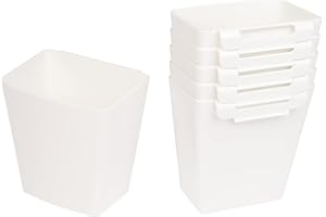 AYVANBER 6 Pack Hanging Cup Holder for Rolling cart Accessories Hooks Little Hanging Buckets Hanging Storage Bins Craft Supplies for Rolling Utility Cart Slim Storage Cart (White)