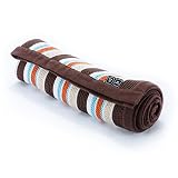 Babydecke / Erstlingsdecke / Kuscheldecke / Strickdecke, 95 x 80 cm, gestreift, 100% Baumwolle, in Beige / Braun von ABC Design - 5