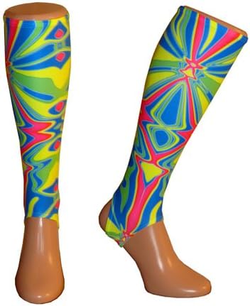 Shin Pad Inner Socks - Under Shin Guard Liners for Children (Electric, small, 8-12 yrs)