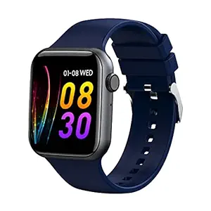 Fire-Boltt Ring Bluetooth Calling Smartwatch with SpO2 & 1.7? Metal Body with Blood Oxygen Monitoring, Continuous Heart Rate, Full Touch & Multiple Watch Faces (Blue), M (BSW005)