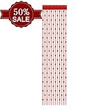 squarex Windows Vorhänge, 50 x 200 cm Love Herz String Vorhang Fenster Tür Trennwand Sheer Vorhang Querbehang, Sonstige, Rot, Size: 50X200cm