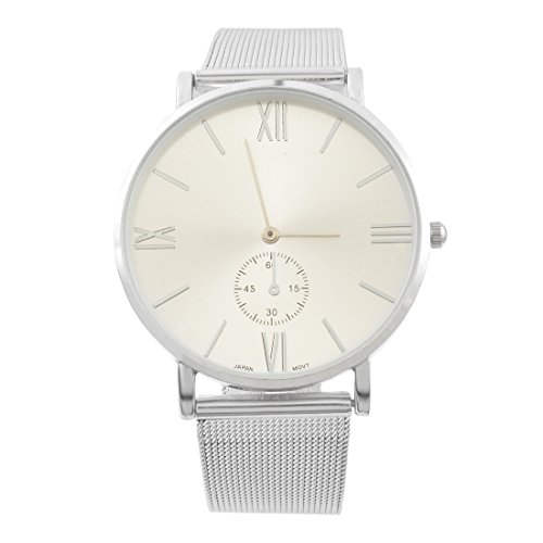 Souarts Paar Armbanduhr Damen Deko Quarz Uhr mit Batterie Charm Geschenk Silber Farbe Souarts Paar Armbanduhr Damen Deko Quarz Uhr mit Batterie Charm Geschenk Silber Farbe