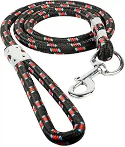 Pedigone Stylish Nylon Black Rope Cord Training Leash for Dogs with Strong Hook Size
