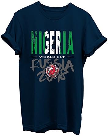 Scralandore Design Russia World Cup 2018 Nigeria Supporter T-Shirt Gift for Family … (Large, Navy Blue)