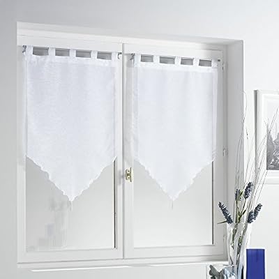 Douceur d'Intérieur Paire Pompon Voile Sable Lissea Polyester Blanc 90 x 45 x 90 cm