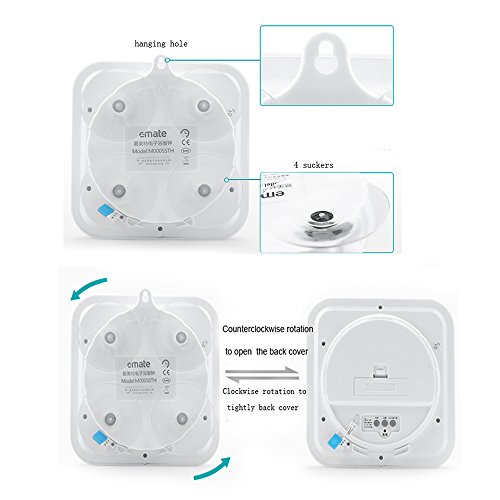 Wasserdicht Dusche Uhr LCD-Display, Digital-Badezimmer-K¨¹chen-Wand-Saugnapf Uhr, Big Desktop-Tischuhr - 6