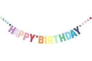 AURASKY Happy Birthday Girlande, Bunt Happy Birthday Banner, Girlande Geburtstag, Happy Birthday Deko, für Erwachsene und Kinder Geburtstag Party Dekoration