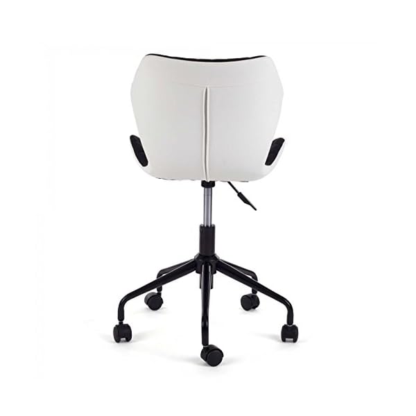 MY SIT Office Chair adjustable bureau stool computer swivel chair design rotatable back rest desk stool comfortable syntetic leather with wheels INO Black/White New - Image 8