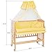 TecTake Wooden baby cot bed nursery furniture baby cotbed toddler bed with matress