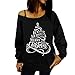 Produktbild ABsoar Sweatshirt Frauen Gedruckt Pullover Brief Weihnachten Langarm Sweatshirt Tops Bluse Shirt Oberteile Jumper Streewear