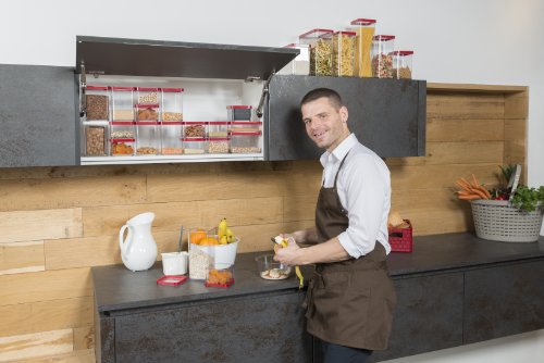 Rotho Vorratsdose Premium Loft – 5-teiliges Set (2×0.5, 1×1.0, 2×2.1 l) aromadichter Aufbewahrungsboxen – BPA-freie Frischhaltedosen – Kunststoffbehälter ist spülmaschinentauglich – 6691200096 - 6