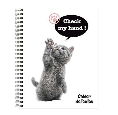 1 Cahier de textes à spirales FUNNY PETS CHATS - 15x21cm 2 visuels disponibles
