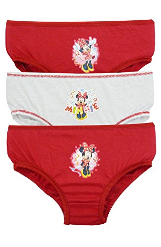 Disney Minnie Mouse 3 Girls Pants / Knickers - Red
