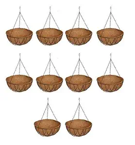 COIR GARDEN Coir Hanging Basket with Stand (12-inch) -10 Pieces