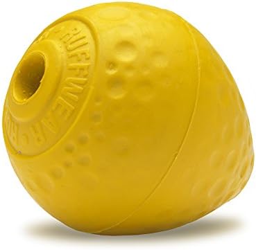 RUFFWEARChew-Resistant Rubber Dog Toy, Food & Treat Dispenser, One Size, Dandelion Yellow, Turnup, 60401-755