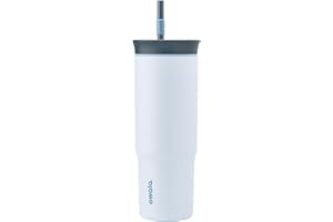 Owala Stainless Steel Triple Layer Insulated Travel Tumbler with Spill Resistant Lid and Straw, BPA Free, 24 oz, Grey/Blue (The Great Blue)
