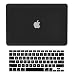 Apple Macbook 13 Air Hard Case Rubberized Matte Finish Plastic Flip Thin Hard Shell Rugged Armor Hybrid Bumper Back Case Cover with Keyboard Cover for 13" 13.3 Inch Laptop (Black with Clear) - Saco RS.500.00