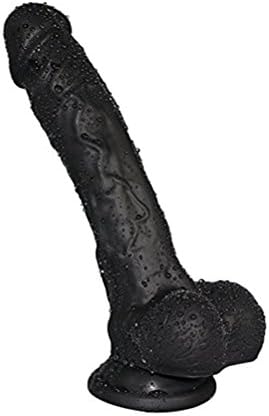 7” Realistic Love Wand with Suction Cup for Hands-Free Play, Skin-Friendly (Black)