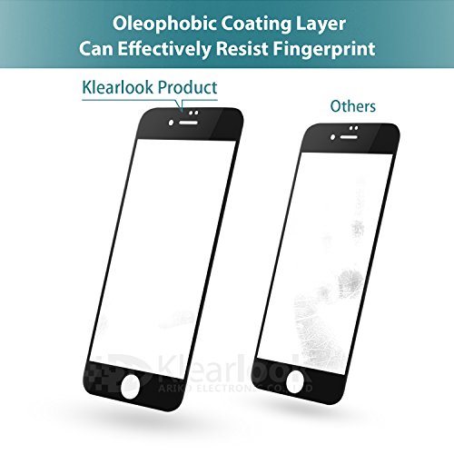 iPhone 7/iPhone 8 Screen Protector, KlearlookÂ® [Case Friendly Design] Edge-to-Edge Crystal Clear Tempered Glass Screen Protector for Front + [Update for Back]Full Coverage Carbon Fibre Sticker Back Protector for Apple iPhone 7/iPhone 8 [Black Frame]
