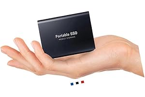 DERASNM 2023 2TB Portátil External Hard Drive,External Hard Drive Portable Solid State Drive USB3.1 Type-C para Mac,Desktop,PC,Laptop(2TB Black)