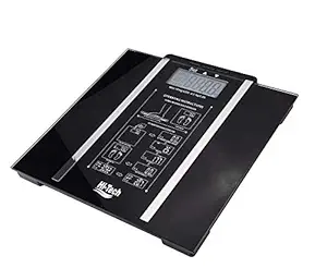 Hi-Tech 180 kg Capacity Bmi Glass Scale, Black