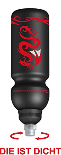 Fizzii 600ml DRACHEN, Kunststoff Trinkflasche auslaufsicher bei Kohlensäure, schadstofffrei, spülmaschinenfest