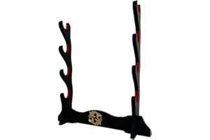 Z-fiber Supporto per Spada Supporto per Katana Imbottito in Velluto Giapponese Supporto per espositore per Samurai Tanto Sword Yin e Yang,4 Tier