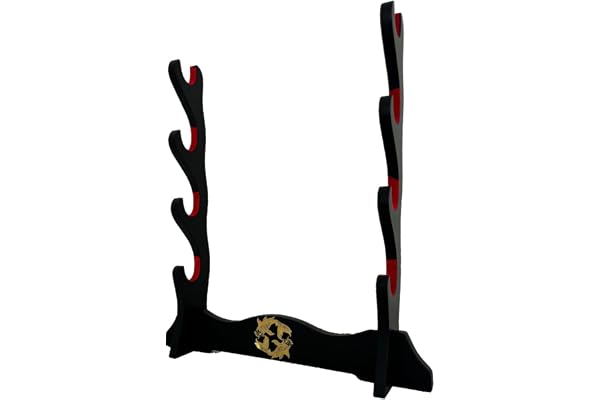 Z-fiber Porte-épée Japonais Velours rembourré Katana Stand samouraï présentoir Support Tous Les épées Tanto Yin et Yang,4 Tier