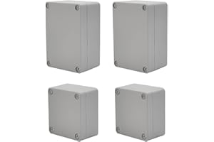 OTTYMO 4 Pcs Caja Estanca Exterior Electrica Ip65 Caja Conexiones Estanca Caja de Empalme Plastica Caja de Derivación Superficie PVC 100 x 68 x 50 mm, 65 x 58 x 35 mm + 16 Tornillos, 4 Gomas