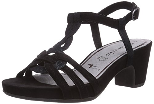 Tamaris Women's 28327 Fashion Sandals Black Schwarz (Blk/Blk Struct 034) Size: 6.5