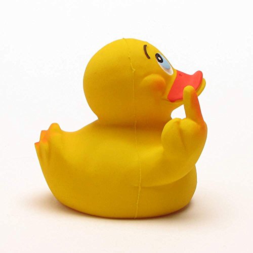 DUCKSHOP | Stinkefinger Quietscheentchen | Badeente | Latex | ca. 7,5 cm lang - 3