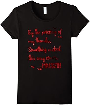 Women's Will Shakespeare Inspired Macbeth T-Shirt. Macbeth Play Tee Medium Black