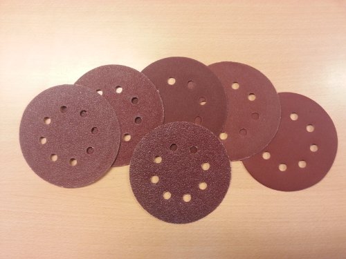 180 Stück SBS Klett-Schleifscheiben Ø 125 mm Körnung je 30 x 40/60/80/120/180/240 für Exzenter-Schleifer 8 Loch - 9