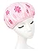 Moolecole Women Waterproof Hair Dry Lined Shower Cap Floral Double Layer Bathing Cap Elastic Band Spa Shower Hat Pink