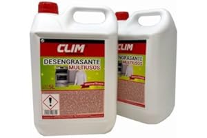 CLIM PROFESIONAL Climprofesional Desengrasante Universal Multiusos para Todo Tipo de Superficies Lavables | Alto Poder Eliminando la Grasa | Caja 2 garrafas de 5 L