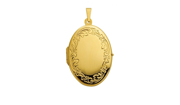 Gold Medallion Oval Made Of Real 585 Yellow Gold Hinged Mg003 Amazon De Schmuck