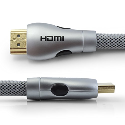 HDMI Kabel 5M – Silver edition – HDMI 2.0 a/b kompatibel – HDR / Ultra HD 4K (2160p) / Full HD 1080p – Hohe leistung mit 3D, Ethernet und Audio Return Channel (ARC) – Mehrfach Schirmung – Nylon umflochten - 2
