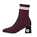Produktbild MEIbax Damen Mode Platz Zehensocken Schuhe Dame High Heel Platz Ferse Ankle Boots Schlupfstiefel Stiefeletten Winterstiefel