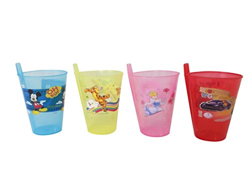 Csm Plastic Straw Sipper, 200Ml, Multicolour (Pack Of 4)