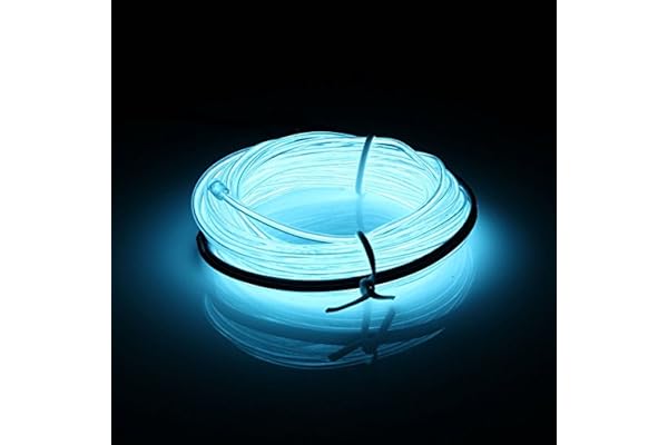 MASUNN 5 M El LED Flexible Soft Tube Fil Neon Glow Voiture Corde Bande Lumière Xmas Decor DC 12V-Blanc