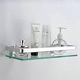 KES A4126A Aluminum Bathroom Glass Rectangular Shelf Wall Mounted, Silver Sand Sprayed (Kitchen &amp; Home)