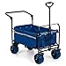 Produktbild Waldbeck Easy Rider • Bollerwagen • Handwagen • bis 70kg • robuster 600D Polyesterbezug • 2 Sicherheitsgurte für Kinder • Teleskop- / Schubstange • extrabreite Reifen: Edition 2.0 • blau