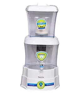 Mayuri Aqua Mineral Pot 16 L Gravity Water Purifier(White and Blue)