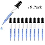 pipette englisch  geeicht Glas Dropper 1 ml ätherischen Ölen Pipette Dropper mit Schwarz Gummi Kopf, 19-60 kalibriert Glas Medizin Dropper Glas Dropper Medizin Labor Dropper 10 Pack