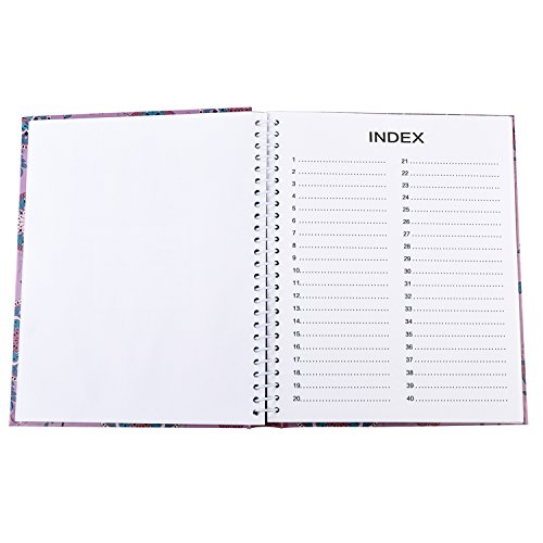 Arpan Fotoalbum, selbstklebend, groß, Spiralbindung, 20 Blatt / 40 Seiten, buntes Blumenmotiv auf rosa Hintergrund - 7