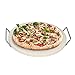 Produktbild Rustler Pizzastein-/ Brotbackstein ø26 cm mit Edelstahl-Gestell | für Pizza, Flammkuchen, frischem Brot, Brötchen, Quiches und Kuchen | für Backöfen, Holzkohle- und Gasgrills geeignet